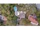 Aerial view of the house and surrounding neighborhood at 1504 E Mcberry St, Tampa, FL 33610