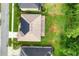House with solar panels, aerial view at 26888 Fiddlewood Loop, Wesley Chapel, FL 33544