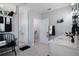 Main bathroom features a walk-in shower and double vanity at 3276 Sea Grape Dr, Hernando Beach, FL 34607