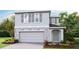 Two-story house with gray siding, stone accents, and a two-car garage at 7089 Broad River Ave, Land O Lakes, FL 34638