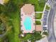 Community pool and lounging area from above at 9024 White Sage Loop # 37, Lakewood Ranch, FL 34202