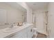Bathroom boasts double sinks, shower, and modern fixtures at 2920 Evergreen Elm Pass, Wesley Chapel, FL 33543