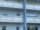 Close-up of South Seas condo building showing architectural details and balconies at 2255 Philippine Dr # 35, Clearwater, FL 33763