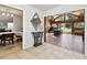 View of breakfast nook with wood ceiling and floor to ceiling window at 5474 Kemkerry Rd, Wesley Chapel, FL 33543