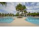 Resort-style pool with palm trees and lounge chairs at 16820 Anchor Root St, Wimauma, FL 33598