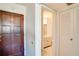 Small bathroom with shower and cabinet at 2930 Feather Dr, Clearwater, FL 33759