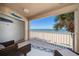 Ocean view balcony with comfy seating at 3100 Gulf Blvd # 424, Belleair Beach, FL 33786