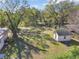 Large backyard with shed and mature trees at 5308 Clewis Ave, Tampa, FL 33610