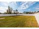 Expansive backyard featuring a well-maintained lawn and privacy fencing, creating an ideal outdoor living space at 5946 Bayou Grande Ne Blvd, St Petersburg, FL 33703