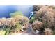 Aerial view of boat storage and a dock at 3466 Maclaren Dr, Palm Harbor, FL 34684