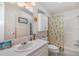 Bathroom boasts a shower/tub combo and updated vanity at 37340 Neukom Ave, Zephyrhills, FL 33541