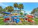 Kayak and canoe storage with numbered slots, providing convenient access for waterfront adventures in this community at 4827 Coquina Key Se Dr # B, St Petersburg, FL 33705