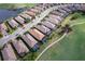 Aerial view of community, showing homes and a golf course at 13118 Sorrento Way, Bradenton, FL 34211