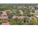 Wide aerial view of community buildings among trees, highlighting serene environment with mature landscaping and a tranquil pond at 5606 Pinnacle Heights Cir # 304, Tampa, FL 33624