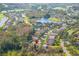 Bird's-eye view of the home and surrounding community at 11116 Jenkins Ct, San Antonio, FL 33576