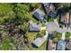 Aerial view highlighting house location and property boundaries at 11116 Jenkins Ct, San Antonio, FL 33576