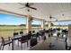 Relaxing outdoor patio with tables and golf course views at 11116 Jenkins Ct, San Antonio, FL 33576