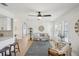 Open concept living room with hardwood floors and modern decor at 3911 King Dr, Brandon, FL 33511