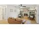 Living room with a fireplace and built-in shelving at 3911 King Dr, Brandon, FL 33511