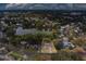 Aerial view showing fire damaged house and lot at 15364 Newport Rd, Clearwater, FL 33764