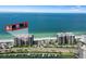 Aerial view of beachfront condo building with ocean views at 1660 Gulf Blvd # 706, Clearwater Beach, FL 33767