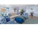 Comfortable living room with blue and white decor at 1660 Gulf Blvd # 706, Clearwater Beach, FL 33767