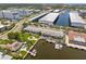 Exceptional aerial perspective of the waterfront property, marina, and surrounding community at 3717 46Th S Ave # 6, St Petersburg, FL 33711