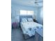 Comfortable bedroom with seashell bedding and ceiling fan at 4525 Cove Cir # 1002, St Petersburg, FL 33708