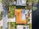 Aerial view showing home and backyard at 6888 121St N St, Seminole, FL 33772