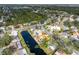 Wide shot of neighborhood with waterfront properties and lush vegetation at 6888 121St N St, Seminole, FL 33772