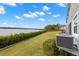 Backyard view of the waterway with the community shoreline and well-maintained lawn at 1003 Starboard Ct, Oldsmar, FL 34677
