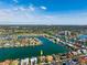 Aerial view of waterfront community showcasing the home's desirable location at 6015 Kipps Colony E Dr, Gulfport, FL 33707