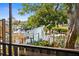 Enjoy the beautiful water view from the property, featuring boat docks and lush greenery at 9386 Tradewinds Ave, Seminole, FL 33776