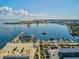 Aerial view of a marina and coastline at 2201 30Th N Ave, St Petersburg, FL 33713