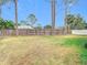Spacious grassy backyard with a wooden fence at 23315 Charlston Pl, Land O Lakes, FL 34639