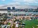 Aerial view showing home's location and proximity to water at 529 80Th Ave, St Pete Beach, FL 33706
