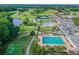 Aerial view of resort-style pool and surrounding green space at 3309 Lori Ln, New Port Richey, FL 34655