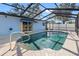 Screened-in pool area with blue exterior at 1340 Williams Dr, Clearwater, FL 33764
