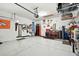 Spacious garage with workshop area and storage at 19315 Hawk Valley Dr, Tampa, FL 33647