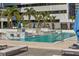 Relaxing pool with built-in seating and water features at 301 1St S St # 803, St Petersburg, FL 33701