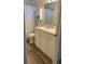 Bright bathroom featuring a white vanity and vinyl flooring at 4220 Players Pl # 2221, Sarasota, FL 34238