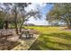 Relaxing picnic area with tables and benches near a golf course at 8015 Willow Brook Dr, Spring Hill, FL 34606