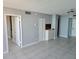 This versatile living area showcases neutral paint, tile flooring, and convenient built-in storage at 6145 Sun Blvd # 607, St Petersburg, FL 33715