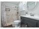 Bathroom with shower stall, toilet, and vanity at 8209 Rugby Ct, Hudson, FL 34667