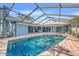 Inviting screened pool area with brick pavers and a covered patio at 8614 Maidstone Ct, Seminole, FL 33777