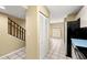 View of the interior showing stairs and kitchen at 14625 Par Club Cir, Tampa, FL 33618