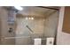 Clean shower with glass enclosure and grab bars at 2348 Shelley St # 4, Clearwater, FL 33765