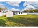 Large backyard with shed and new sod at 26728 Hickory Loop, Lutz, FL 33559