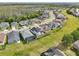 Aerial of homes nestled in a community featuring serene green spaces and scenic street views at 4735 Rolling Green Dr, Wesley Chapel, FL 33543