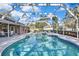 Inviting pool and spa with screened enclosure at 19505 Coachlight Way, Lutz, FL 33549